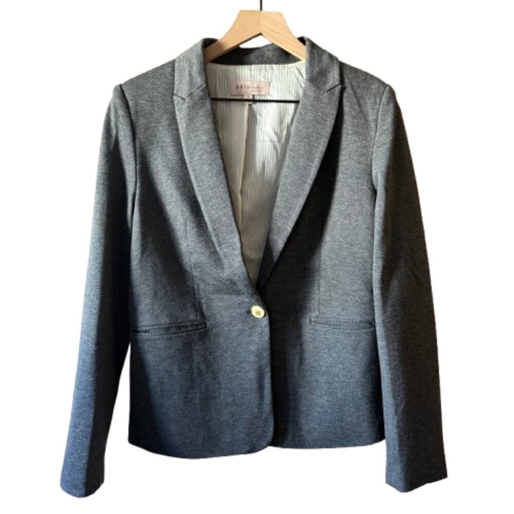 Women's 6 Philosophy Heathered Gray Ponte Blazer Jacket